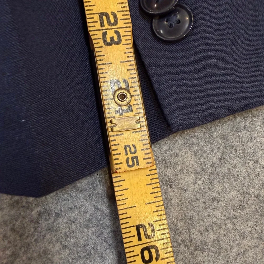 Tommy Hilfiger Mens Campo-TH Navy Linen Blazer Jacket 46 Short CAMP1AHL0000
